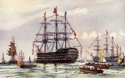 الملكة في مراجعة Spithead لعام 1845 بواسطة تشارلز إدوارد ديكسون