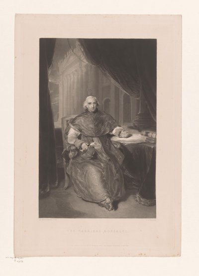 Portret van Ercole Consalvi الكاردينال غونسالفي (العنوان على الكائن) بواسطة تشارلز إدوارد واغستاف