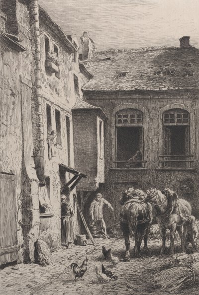 فناء في باريس عام 1865. بواسطة تشارلز إميل جاك