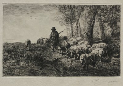 قطيع من الخنازير 1880. بواسطة تشارلز إميل جاك