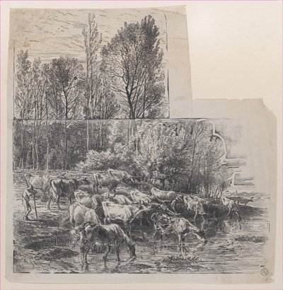 الرعاة والماشية في فورد ، كاليفورنيا. 1850. بواسطة تشارلز إميل جاك
