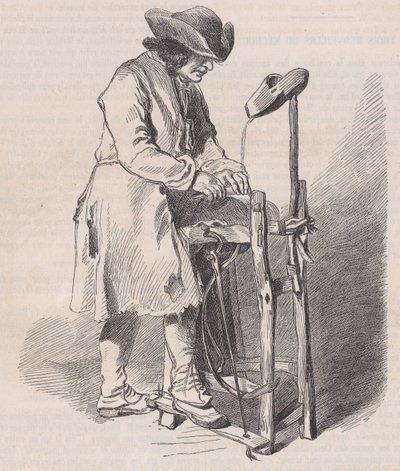 متحف اللوفر ، مجموعة من الرسومات ، Le Remouleur ، بواسطة Watteau ، من Magasin Pitto ... ، كاليفورنيا. 1852. بواسطة تشارلز إميل جاك