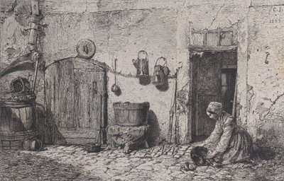 امرأة التنظيف 1844. بواسطة تشارلز إميل جاك