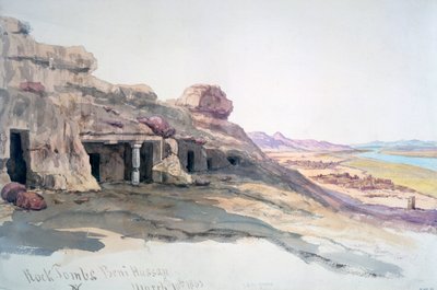 مقابر صخرية ، بني حسن ، 10 مارس 1863 ، مصر ، 1863 بواسطة شارل إميل دي تورنيمين