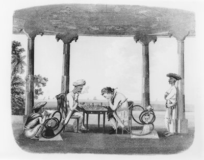 تدخين النرجيلة ، لوحة 43 من "رسومات شرقية" ، نقشها T. Rickards ، حانة. 1806 (أكواتينت) بواسطة تشارلز إميليوس جولد