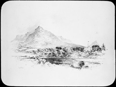 لوحة زجاجية فلكية لرسم تخطيطي للمرصد الملكي في رأس الرجاء الصالح (سالب زجاجي) بواسطة تشارلز إرنست بيرز
