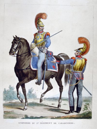 زي الفوج الأول من Carabiniers ، فرنسا ، 1823. بواسطة تشارلز إتيان بيير موت