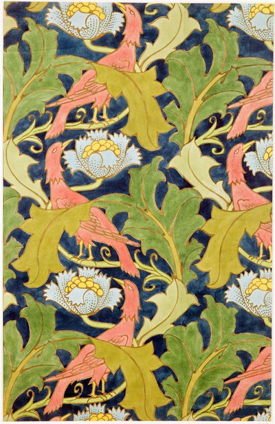 تصميم للكتان المطبوع، طبعه GO وJ.Baker، حوالي عام 1893 بواسطة تشارلز فرانسيس أنيسلي فويسي