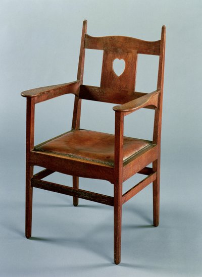كرسي طعام مع ذراعين ومقعد قابل للطي ، c.1902 (بلوط) بواسطة تشارلز فرانسيس أنيسلي فويسي