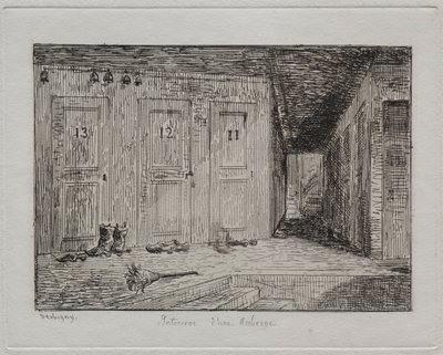 داخل نزل ، 1861. بواسطة تشارلز فرانسوا داوبيني