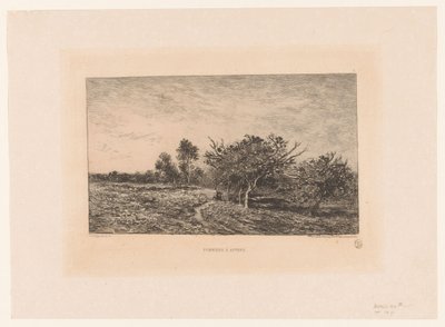 المناظر الطبيعية مع أشجار التفاح Pommiers a Auvers. (العنوان على الكائن) بواسطة ودوي ألفريد كادارت
