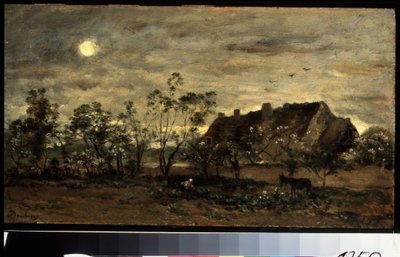 "" المساء الذي يقع في هونفلور في نورماندي "(المساء في هونفليور) لوحة لتشارلز فرانسوا دوبيني (1817-1878) 1870 متحف بوشكين ، موسكو بواسطة تشارلز فرانسوا داوبيني