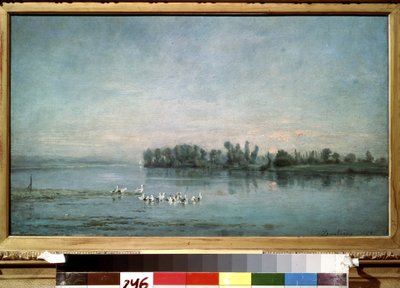 "الصباح الباكر" (في الصباح) لوحة تشارلز فرانسوا (تشارلز فرانسوا) دوبيني (1817-1878) 1858 متحف بوشكين ، موسكو بواسطة تشارلز فرانسوا داوبيني