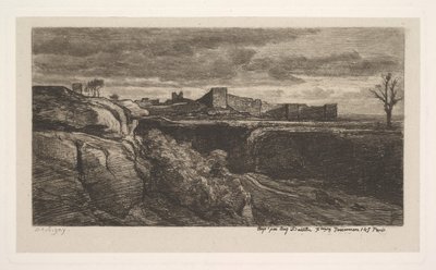أطلال قلعة Crèmieux Isère ، 1850. بواسطة تشارلز فرانسوا داوبيني