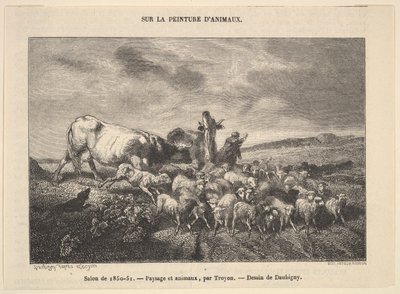 صالون 1850-1851 ، المناظر الطبيعية والحيوانات ، من ترويون ، 1850-51. بواسطة تشارلز فرانسوا داوبيني