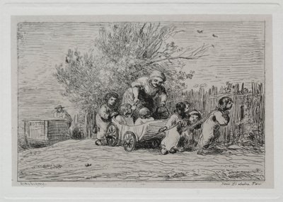 رحلة القارب: تراث العربة الأطفال مع العربة ، 1861. بواسطة تشارلز فرانسوا داوبيني