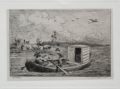 رحلة القارب: Le Mot de Cambronne The Slanging Match ، 1861. بواسطة تشارلز فرانسوا داوبيني