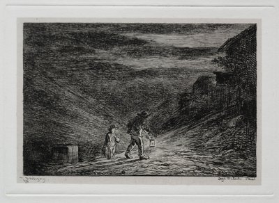 رحلة القارب: البحث عن نزل ، 1861. بواسطة تشارلز فرانسوا داوبيني