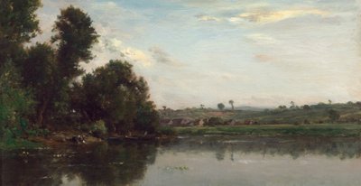 الغسالات في نهر Oise بالقرب من Valmondois ، 1865. بواسطة تشارلز فرانسوا داوبيني