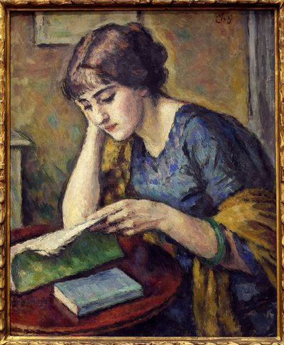قراءة. لوحة تشارلز غيرين (1875-1939) ، زيت على قماش بواسطة تشارلز جيرين