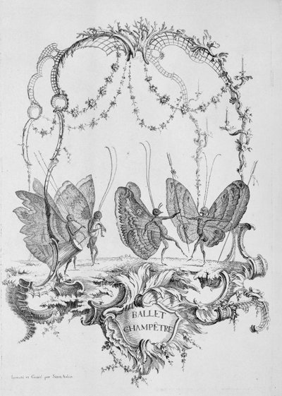 Country Ballet Champêtre ، من Essai de Papilloneries Humaines par Saint A ...، ca. 1756-60. بواسطة شارل جيرمان دي سانت أوبين