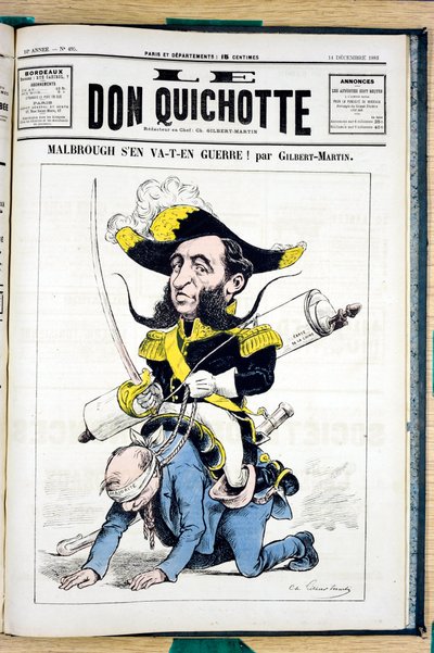 غلاف "" Le Don Quixote "" ، رقم 495 ، ألوان ساخرة بواسطة تشارلز جيلبرت مارتن