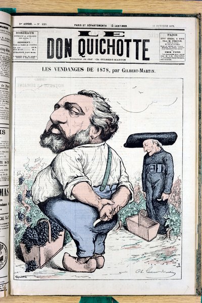 غلاف "" The Don Quixote "، رقم 225 ، Satirique en Colors بواسطة تشارلز جيلبرت مارتن