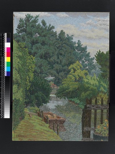 The Punt in the Mill Stream حوالي عام 1930 بواسطة تشارلز جينر