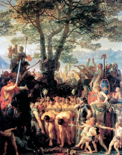 يجبر Helvetians الرومان على المرور تحت نير ، 1858. بواسطة تشارلز جلير