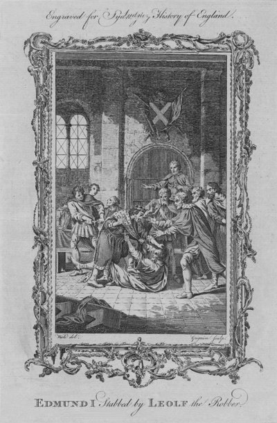 طعن إدموند الأول من قبل Leolf the Robber ، 1773. بواسطة تشارلز غرينيون