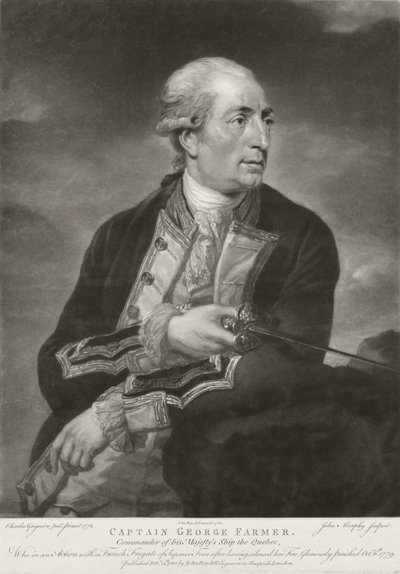 صورة لجورج فارمر (1732-79) كابتن السفينة الملكية "كيبيك" ، نقشها جون مورفي ، الحانة. بقلم جون بويدل (1719-1804) 1780 بواسطة تشارلز غرينيون