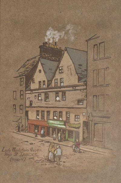 منزل ليدي واركستير ، هاي ستريت ، دندي (طباعة ملونة يدوياً) بواسطة تشارلز جوستاف لويس فيليبس