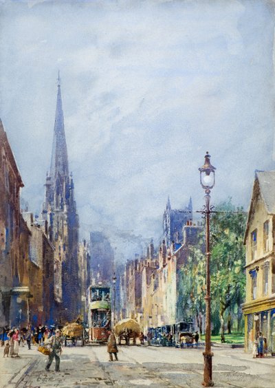 The Nethergate ، Dundee looking West ، c.1917 (ألوان مائية) بواسطة تشارلز جوستاف لويس فيليبس