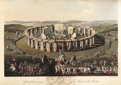 المهرجان التقليدي الكبير للبريطانيين في ستونهنج ، قبل رو ، 1821 (نقش) بواسطة تشارلز هاميلتون (بعد) سميث