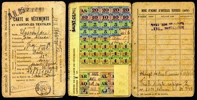 بطاقة التقنين / بطاقة الملابس / سكرتارية الإنتاج الصناعي / الحرب العالمية الثانية 1941 بواسطة تشارلز هنري جوزيف ليكيرت