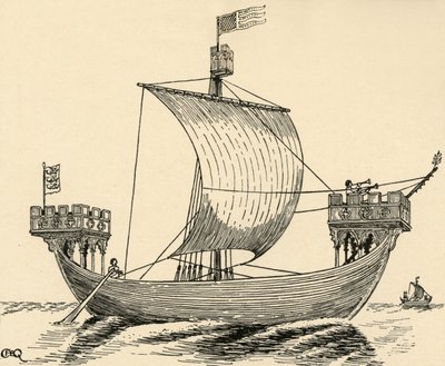 سفينة من عهد إدوارد الأول على أساس ختم دوفر ، 1284 ، 1931 بواسطة تشارلز هنري بورن كوينيل