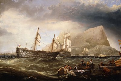 الشحن قبالة جبل طارق ، 1877 بواسطة تشارلز هنري ميللر