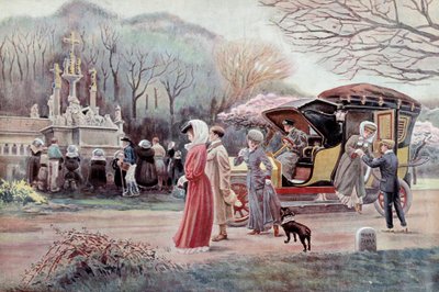 Pelerinage في Breton Calvary - مطبوعات من بداية القرن العشرين بواسطة Charles Henri Terre (1864-1926). باريس ، الفنون الزخرفية بواسطة تشارلز هنري تينري