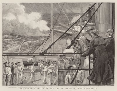 محاكمات المدفعية من أحدث Ironclad ، HMS Victoria بواسطة Charles J. Staniland