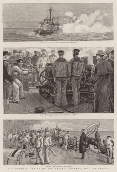 محاكمات المدفعية من أحدث Ironclad ، HMS Victoria بواسطة تشارلز ج. ستانيلاند