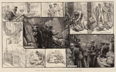 مع البريد الليلي من محطة يوستون بواسطة Charles J. Staniland