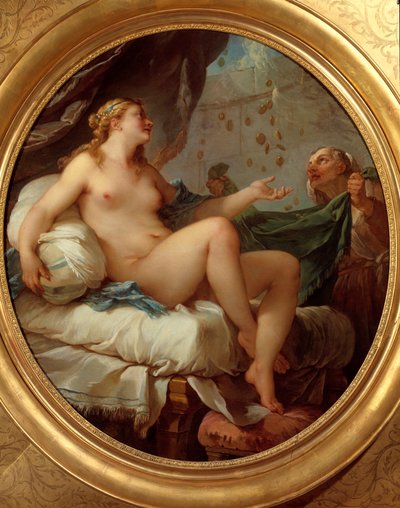 Danae تلقي المطر الذهبي زيوس Seduit Danae على شكل مطر من العملات الذهبية. لوحة تشارلز جوزيف ناتوار (تشارلز جوزيف ناتوار بواسطة تشارلز جوزيف ناتوار