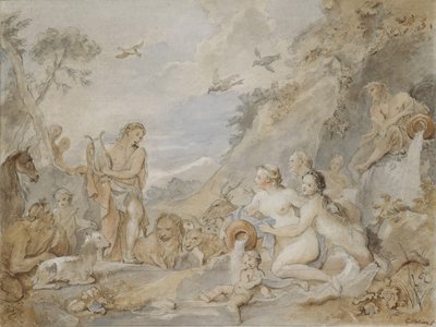 Orpheus Charming the Nymphs، Dryads، and Animals ، 1757. بواسطة تشارلز جوزيف ناتوار