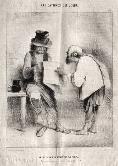كاريكاتيرات اليوم: قراءة ألغاز باريس. بواسطة تشارلز جوزيف ترافيس دي فيلرز