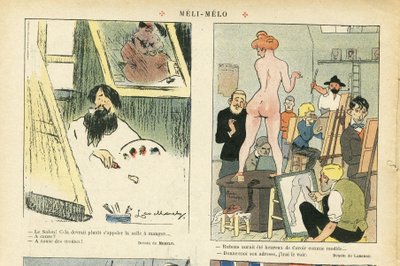 رسم توضيحي لـ Chas-Laborde (1886-1941) في Le Rire ، 21/03/08 - Meli-Melo - فن ، تعليم ، Nudite - نموذج (من يطرح) بواسطة تشارلز لابورد