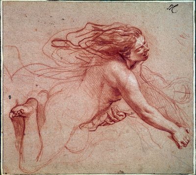 امرأة عارية على ركبتيها. رسم تشارلز ليبرون بواسطة تشارلز لو برون