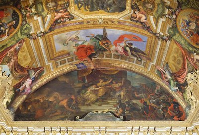 تحالف ألمانيا وإسبانيا مع هولندا ، 1672 ، لوحة السقف من Galerie des Glaces بواسطة تشارلز لو برون