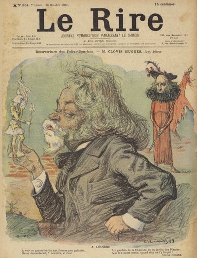 Clovis Hugues ، رسم توضيحي لـ Le Rire بواسطة Charles Leandre