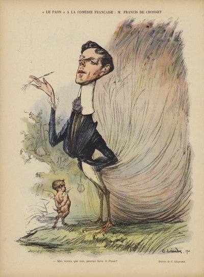 فرانسيس دي كرويت ، كاتب مسرحي فرنسي ، روائي ومغني أغاني. رسم توضيحي لـ Le Rire بواسطة تشارلز ليندر