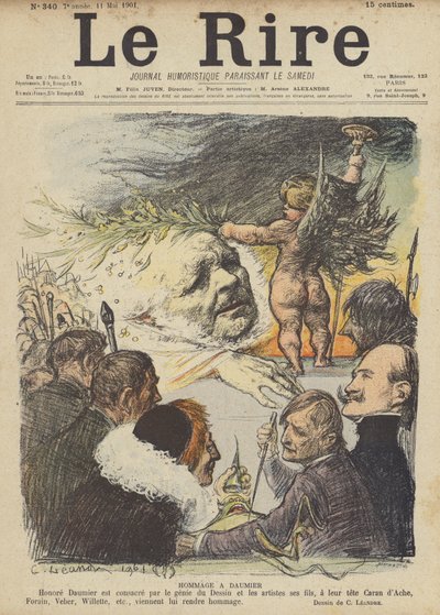 تكريم لـ Honore Daumier ، رسم توضيحي لـ Le Rire بواسطة تشارلز ليندر